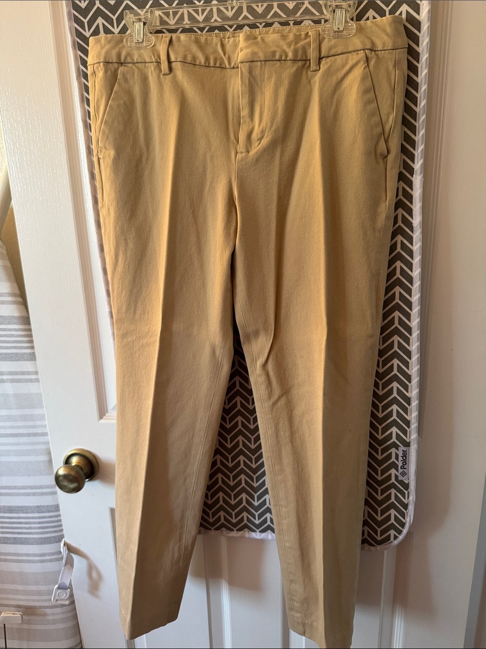 Tommy Hilfiger Women's Tan Straight-Leg Trousers